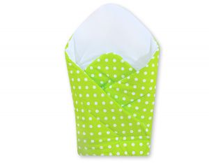 Babynest with stiffening- Hanging Hearts white dots on green